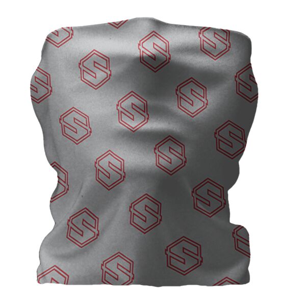 Single Layer Standard Neck Gaiter - Style 7 - Gray/Red Thumbnail