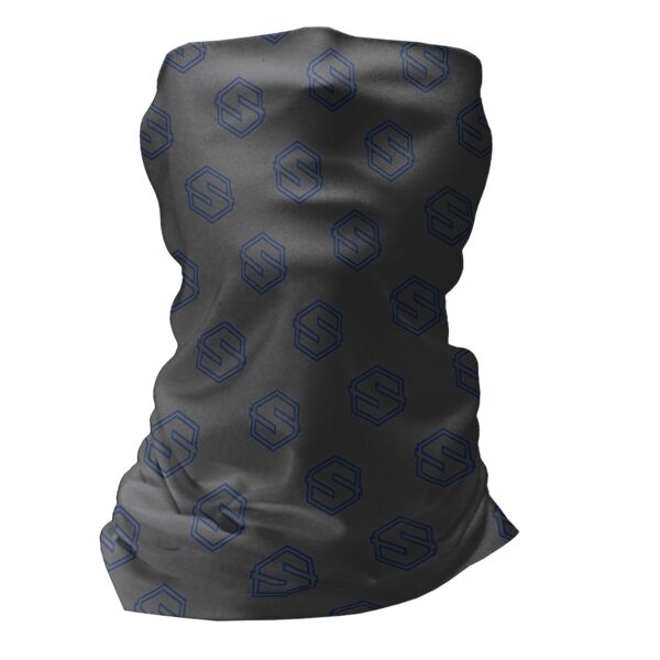 Single Layer Sport Neck Gaiter - Style 4 - Dark Gray/Blue Thumbnail