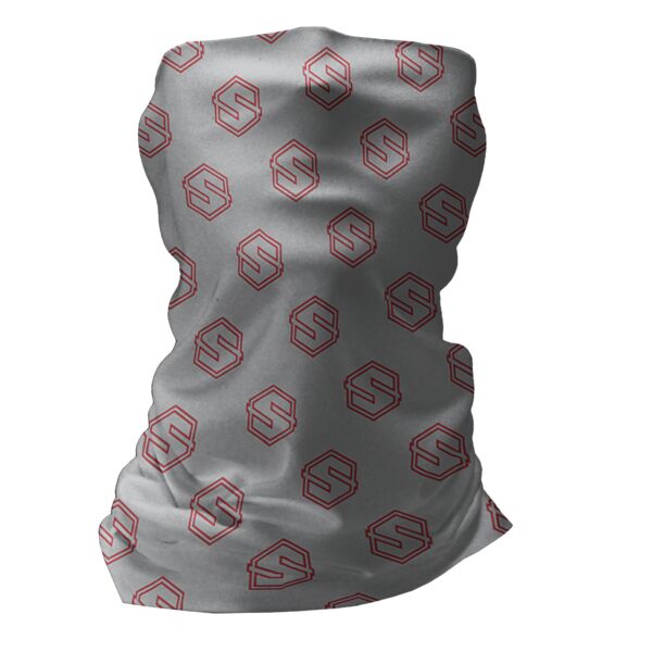 Single Layer Sport Neck Gaiter - Style 7 - Gray/Red Thumbnail