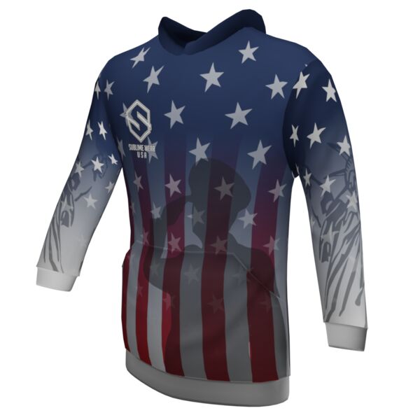 Performance Hoodie - PAT-Red, White and Blue Thumbnail