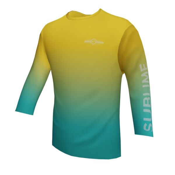 Performance Long Sleeve Shirt - Faded - Gold/Teal Thumbnail
