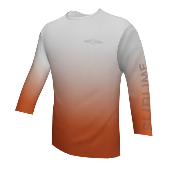 Performance Long Sleeve Shirt - Faded - White/Orange Thumbnail