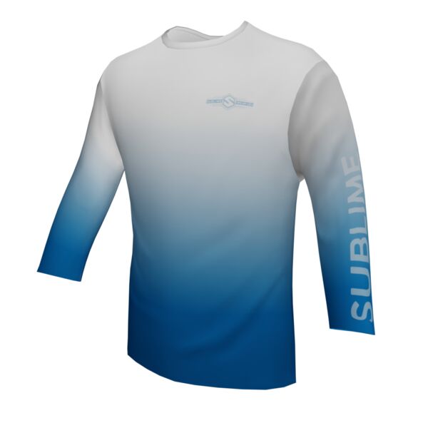 Performance Long Sleeve Shirt - Faded - White/Electric Blue Thumbnail
