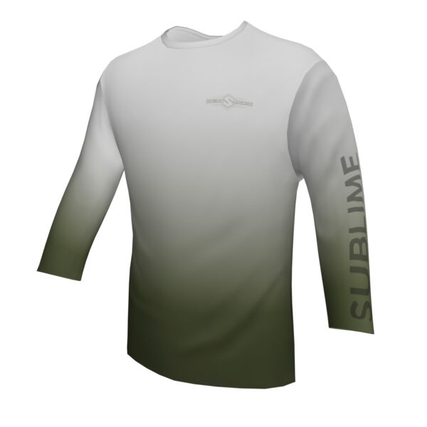 Performance Long Sleeve Shirt - Faded - White/OD Green Thumbnail