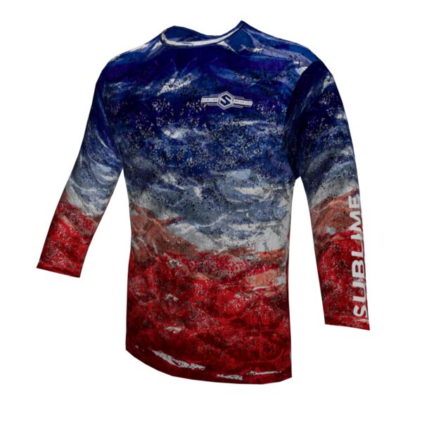Performance Long Sleeve Shirt - Colored Scales - Red/White/Blue Thumbnail