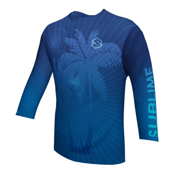 Performance Long Sleeve Shirt - Tropical - Royal Blue/Electric Blue Thumbnail