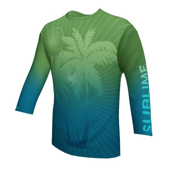 Performance Long Sleeve Shirt - Tropical - Sea Green/Aqua Thumbnail