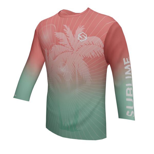 Performance Long Sleeve Shirt - Tropical - Coral/Seafoam Thumbnail